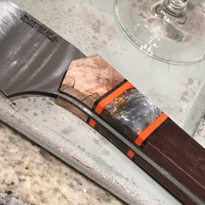 Chef Knife with orange in handle